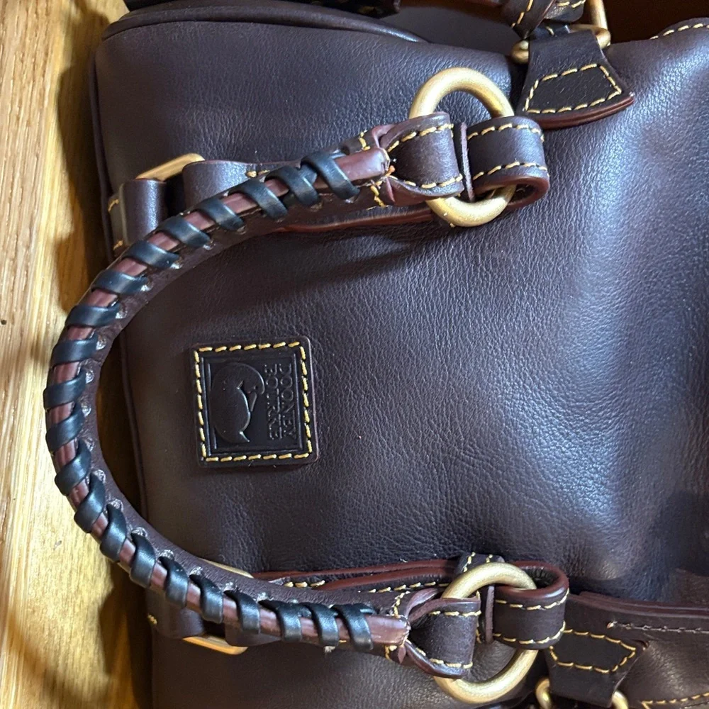 Dooney & Bourke Dark Brown Leather Satchel - Picture 6 of 6